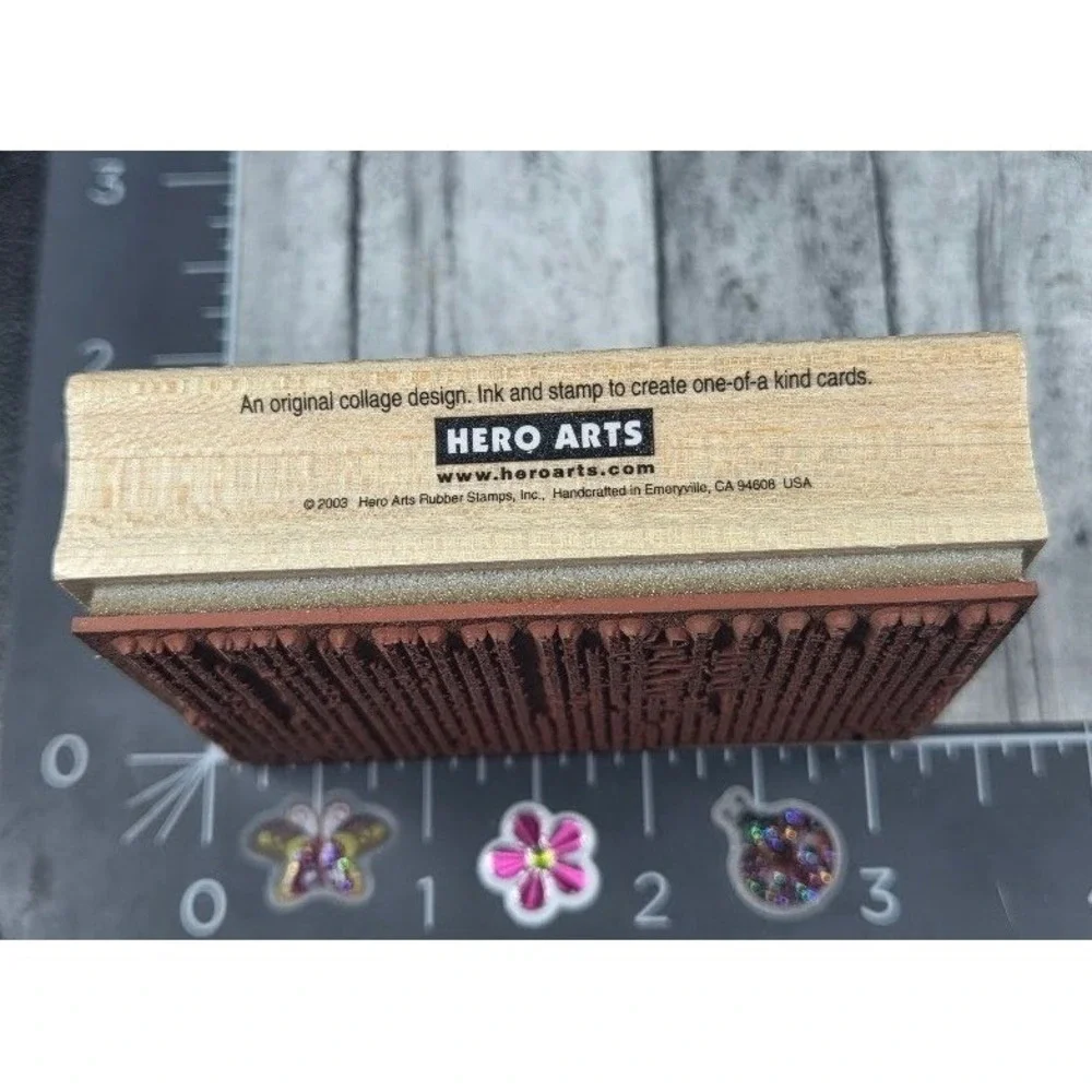Hero Arts Bon Voyage G2701 Definition Background Rubber Stamp Wood #J24